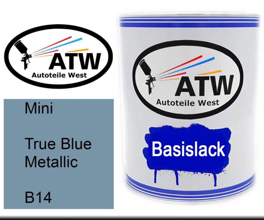 Mini, True Blue Metallic, B14: 1L Lackdose, von ATW Autoteile West.